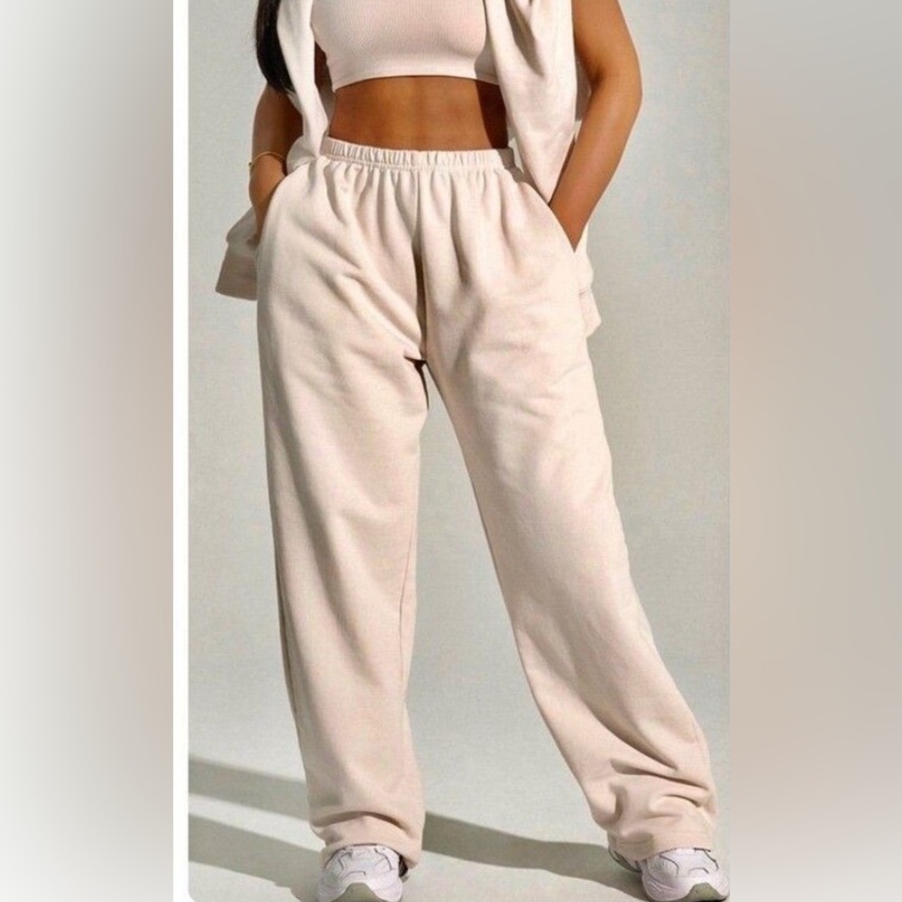 Naked Wardrobe Cream Jogger Pants
